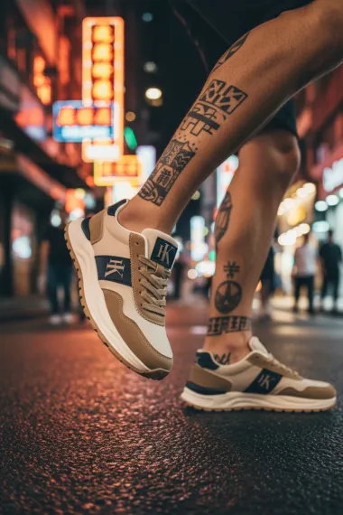 Adidasi barbati casual, bej A2571